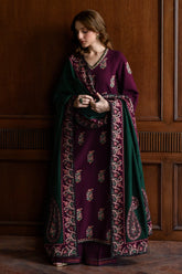 BATIK-3PC DHANAK EMBROIDERED SHIRT WITH DHANAK EMBROIDERED SHAWL AND TROUSER V678